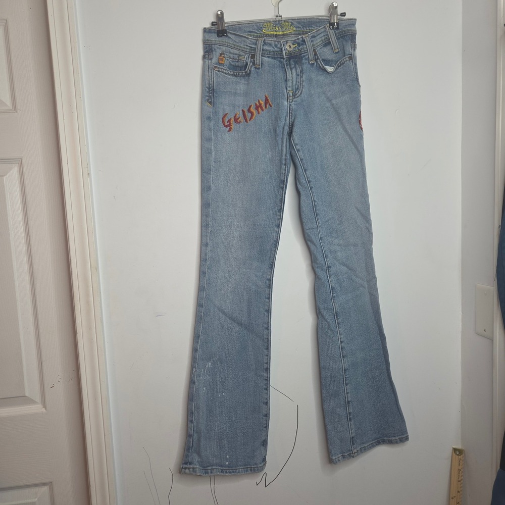 Miss Me Angelina Geisha Embroidered Flare Jeans Light Wash JP5034P Size 26